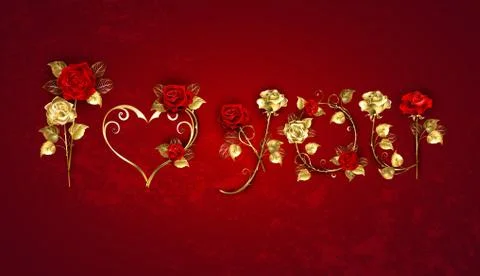 Declaration of love from red roses Stock Illustration