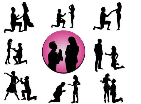 Declaration of love set Stock Illustration