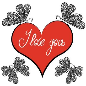Declaration of love on Valentines Day Stock Illustration