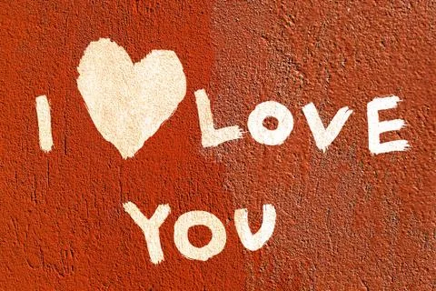 Declaration of love written on the wall Stock-Fotos