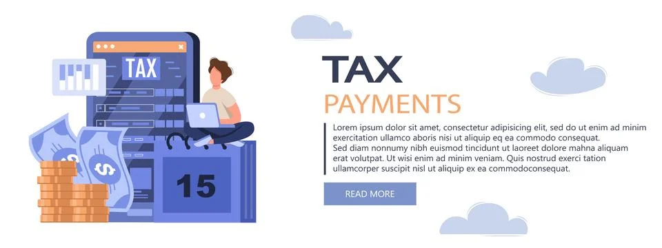 Declaration programs, easy reporting, tax website 스톡 일러스트