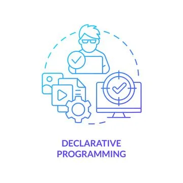 Declarative programming blue gradient concept icon Illustrazione stock