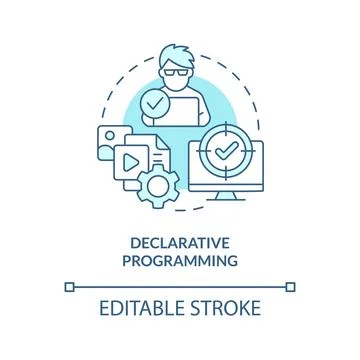 Declarative programming turquoise concept icon Stock Illustration