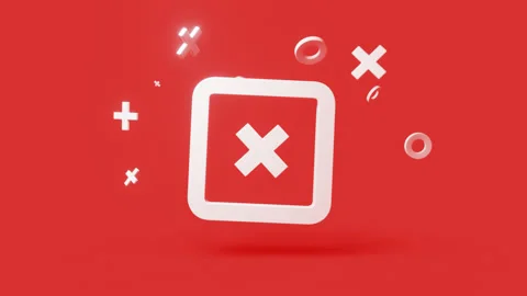 Decline 3d icon on a simple red background 4k seamless animation loop Stock Footage 202119767