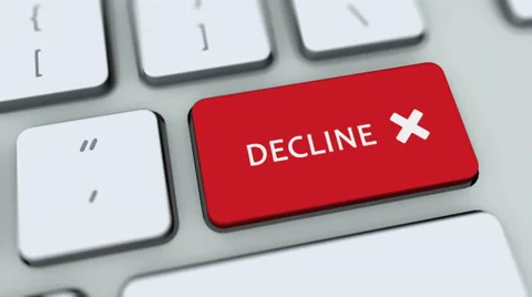Decline button on computer keyboard. Key is pressed, click for HD Stock Footage 35647193