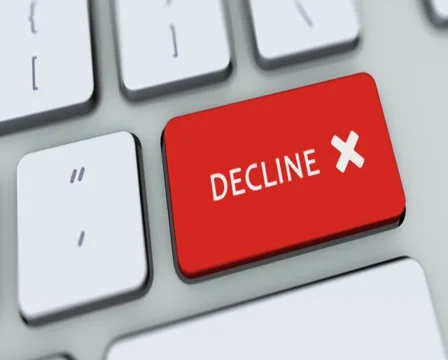Decline button on computer keyboard. Key is pressed, click for HD Stock Footage 35647737