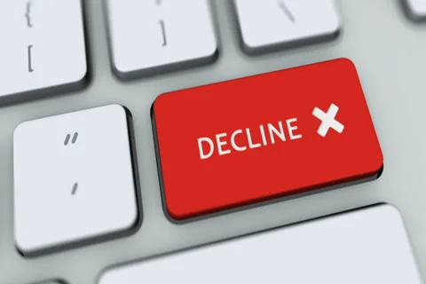 Decline button on computer keyboard. Key is pressed, click for HD Stock Footage 35648719