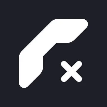 Decline call dark mode glyph ui icon Stock Illustration