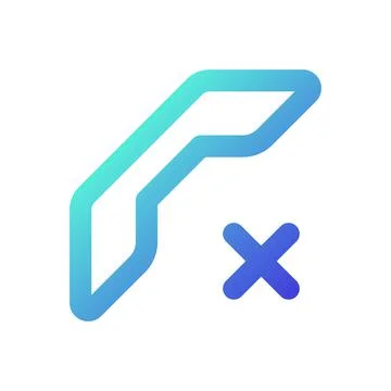 Decline call pixel perfect gradient linear ui icon Stock Illustration