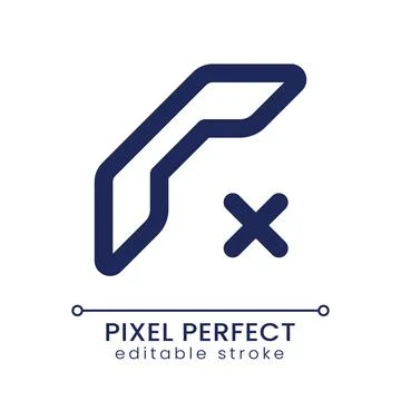 Decline call pixel perfect linear ui icon Stock Illustration