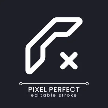 Decline call pixel perfect white linear ui icon for dark theme Stock Illustration