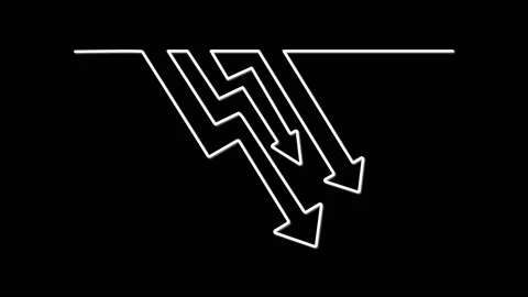 Decline diagram, fall curve, decrease chart self drawing animation. Luma matte 库存影片 228533053