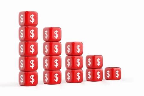 Decline Dollar Chart Stock Illustration