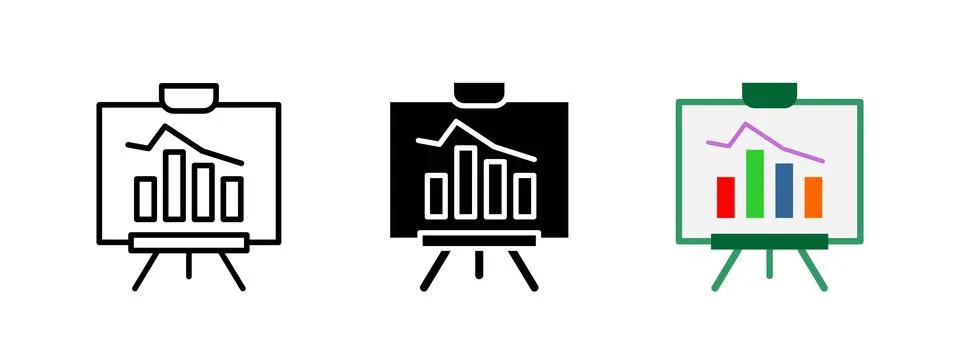 Decline graph chart icon. Descending market stock scheme vector illustratio.. Stock Illustration