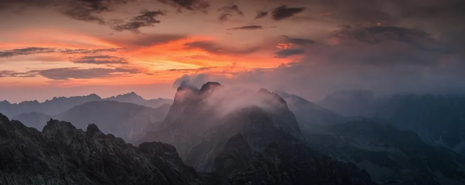 Decline in High Mountain Stock Photos