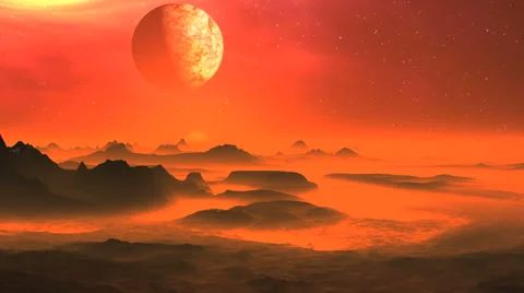 Decline Moon On A Hot Planet 스톡 동영상 67028804