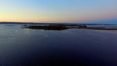 The decline over the surface of the river Video stock 97845320