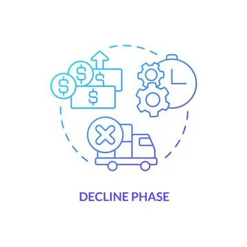 Decline phase blue gradient concept icon Ilustração Stock