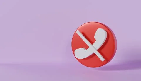 Decline Phone Call Button on pink background Stock Illustration