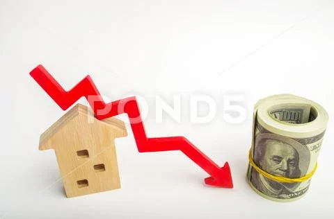 A decline in property prices. population decline. falling interest on the mor Stock Photos