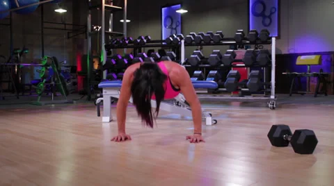 Decline Push Up Workout Stock Footage 30367011
