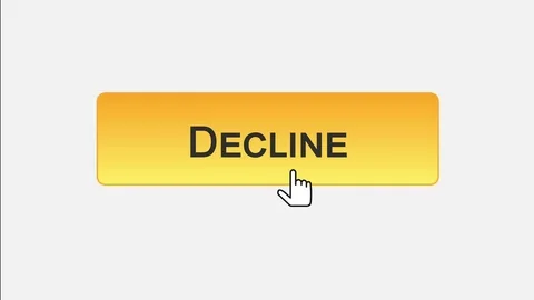 Decline web interface button clicked with mouse cursor, different color choice Video stock 72793998