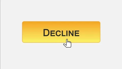 Decline web interface button clicked with mouse cursor, different color choice Video stock 72800930