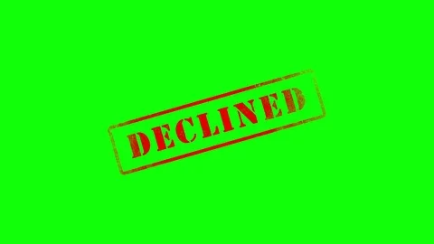 Declined being Stamped on Green Screen with Alpha Channel Map Stock Footage 77764622