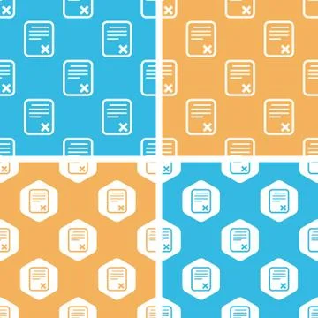 Declined document pattern set, colored Stock Illustration