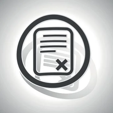 Declined document sign sticker, curved Stock Illustration