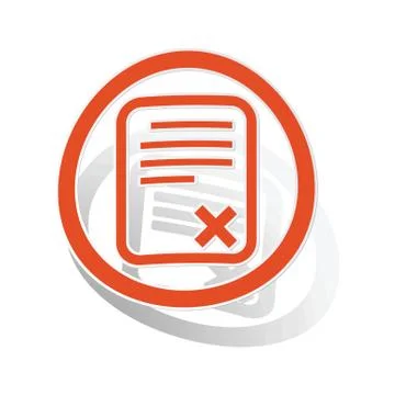 Declined document sign sticker, orange Stock Illustration