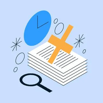 Declined Paper Documents Isometric Illustration Stock Illustration