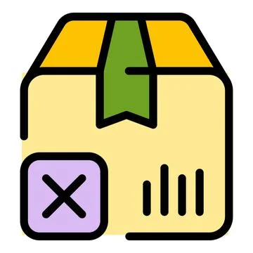 Declined parcel icon vector flat イラスト素材