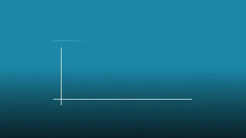 Declining bar chart animation with a following green line, symbolizing a Stock-Footage 128606255