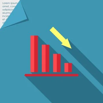 Declining bar chart 스톡 일러스트
