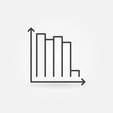 Declining Bar Graph vector Devaluation concept outline icon Stock Illustration