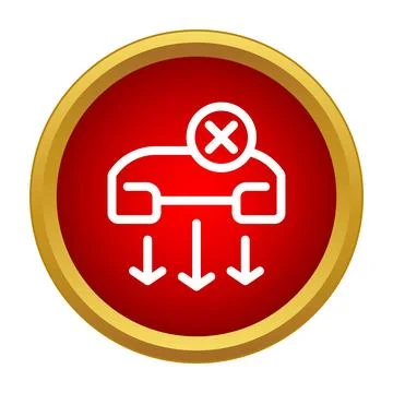 Declining a call icon with red button Stock Illustration
