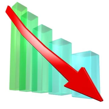 Declining charts Stock Illustration