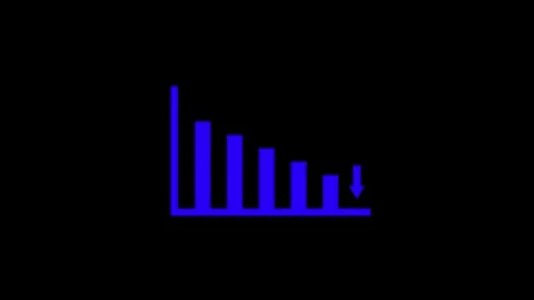 Declining financial chart animation showing market loss Stock Footage 331897899