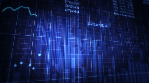 Declining financial chart. Blue and White. Economy background. 2 in 1. Stock Footage 54836327
