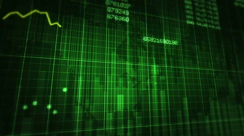 Declining financial chart. Green and blue. 2 in 1. Economy background. Stock Footage 54836632