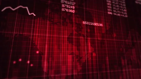 Declining financial chart. Red and White. 2  in 1. Economy background. Stock Footage 54836435