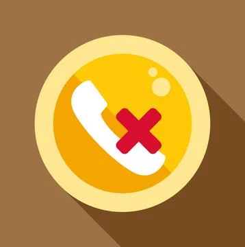 Declining a phone call flat design application icon Stock Illustration