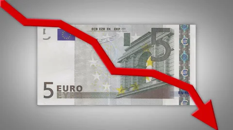 Declining Value of the Euro Currency Stock Footage 38369622