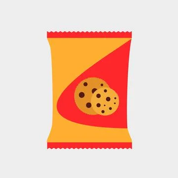 Declious dessert falling cookies with chocolate drops Stock Illustration
