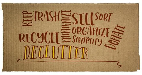Declutter and simplify word cloud Stock Photos