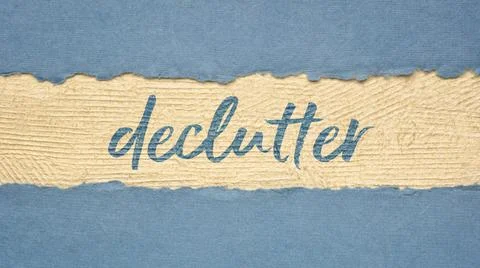 Declutter word - minimalism concept Foto stock