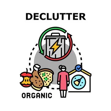 Decluttering and organizing home space with organic waste management Stock Illustration
