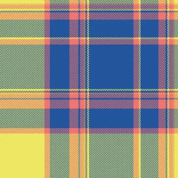 Deco pattern seamless tartan, random fabric plaid vector. Infinity check ba.. Stock Illustration