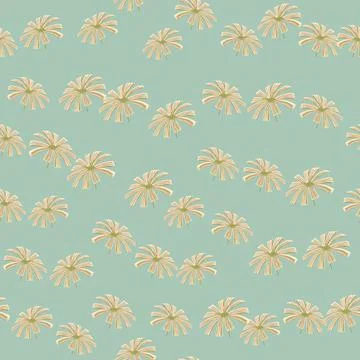 Decoative seamless pattern with little random beige palm licuala ornament. Bl Stock Illustration